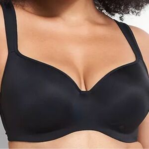 The Modern Cacique Collection Lightly Lined Balconette Bra 46DDD Black Underwire